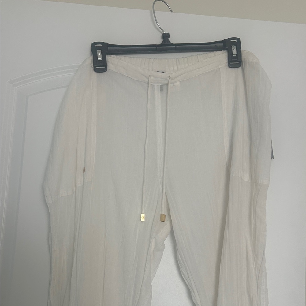Ralph Lauren Black Label Cream Wide Leg Pants
